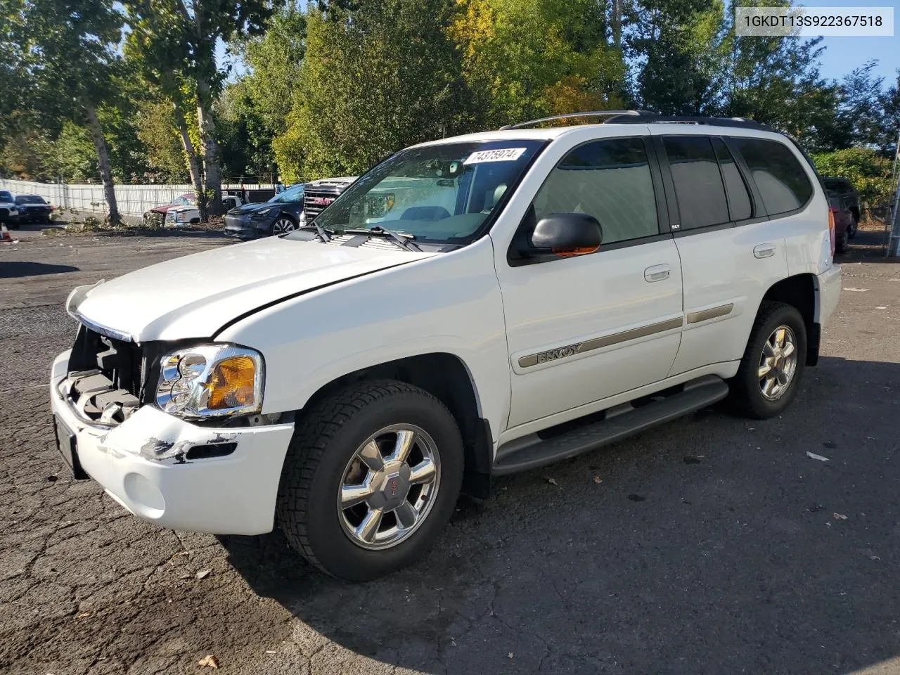 2002 GMC Envoy VIN: 1GKDT13S922367518 Lot: 74375974