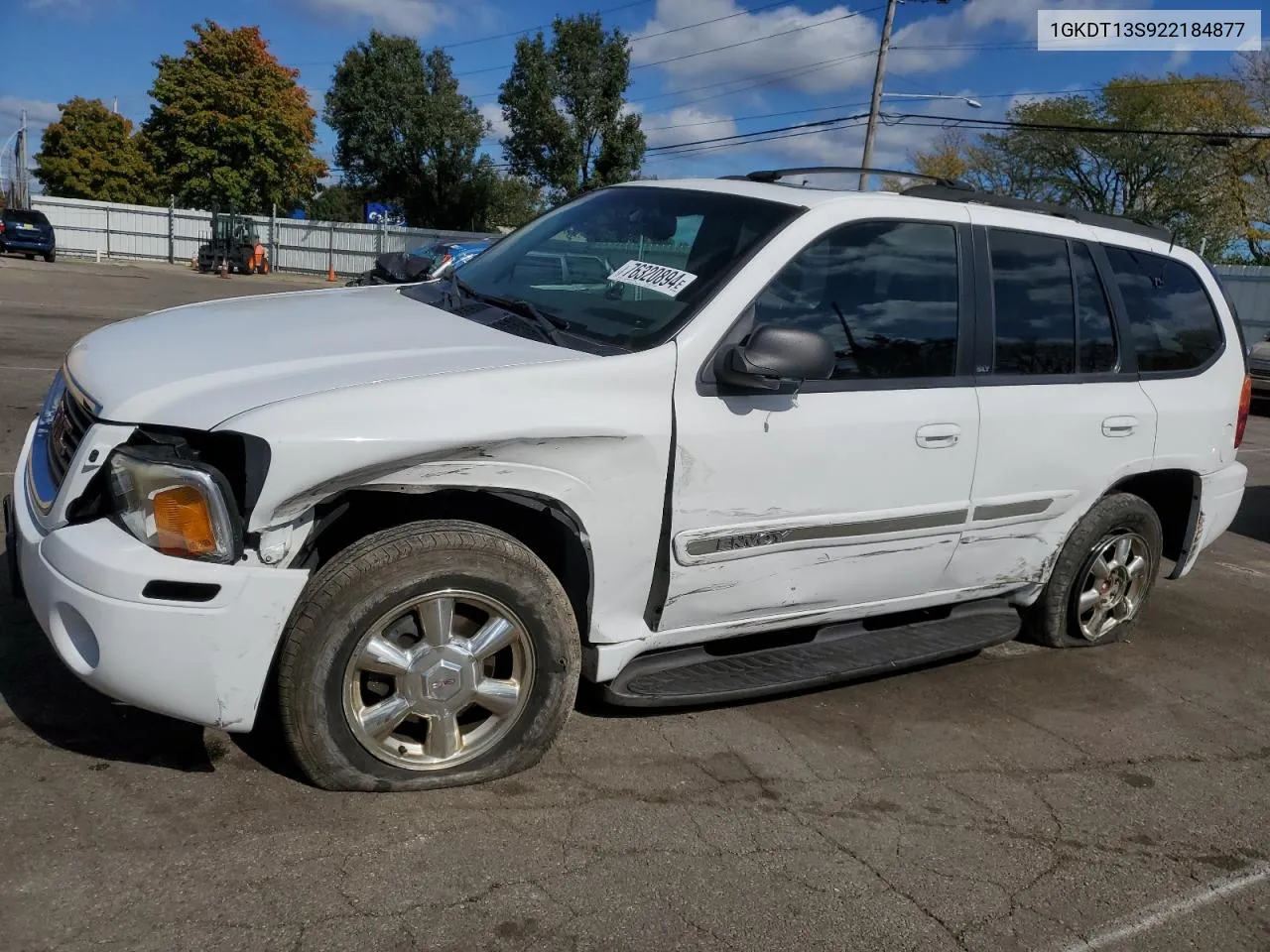 2002 GMC Envoy VIN: 1GKDT13S922184877 Lot: 76320894