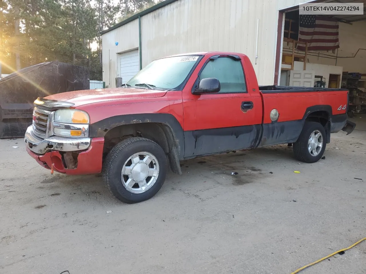 2004 GMC New Sierra K1500 VIN: 1GTEK14V04Z274294 Lot: 70289274