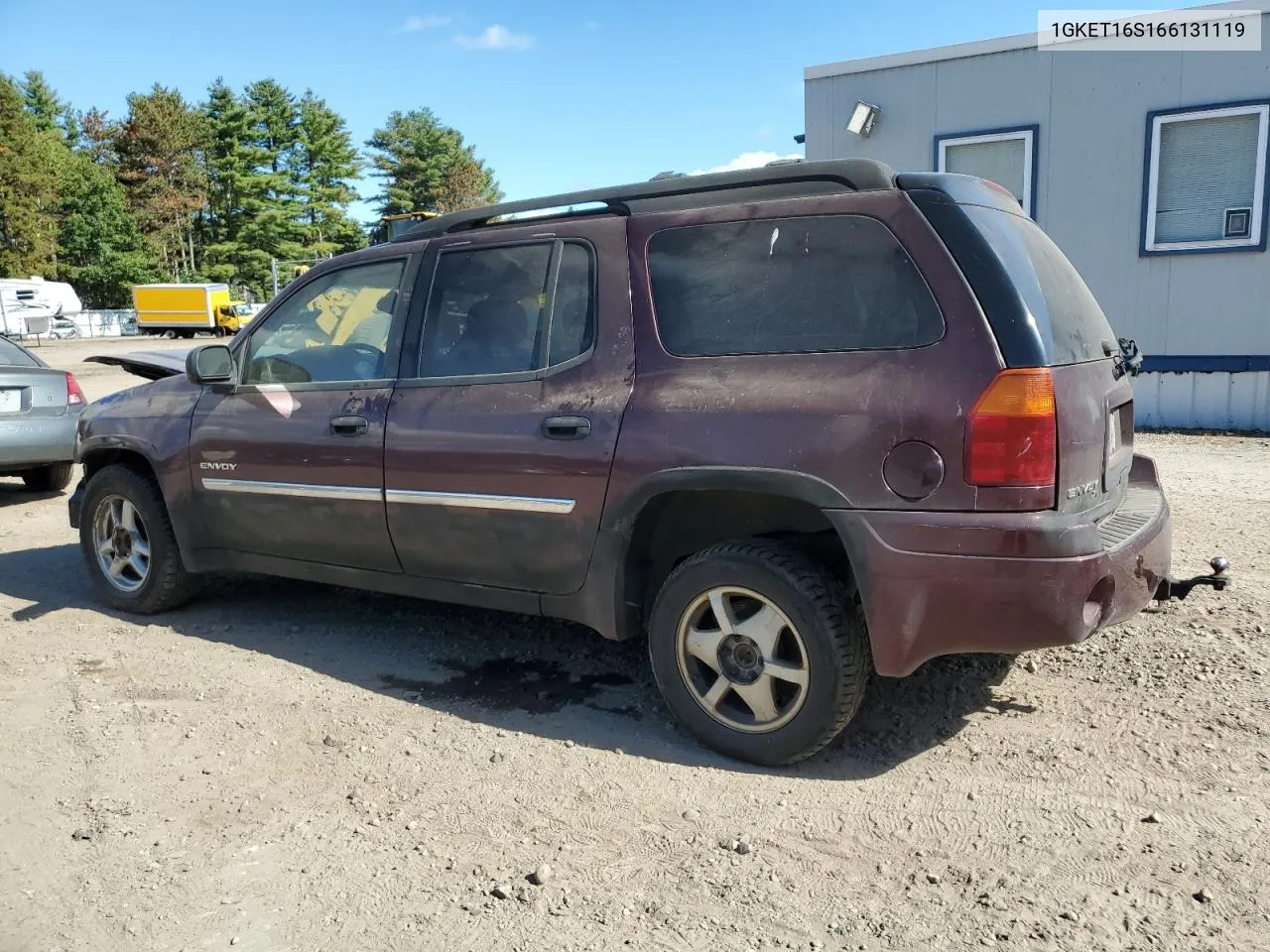 2006 GMC Envoy Xl VIN: 1GKET16S166131119 Lot: 74314044