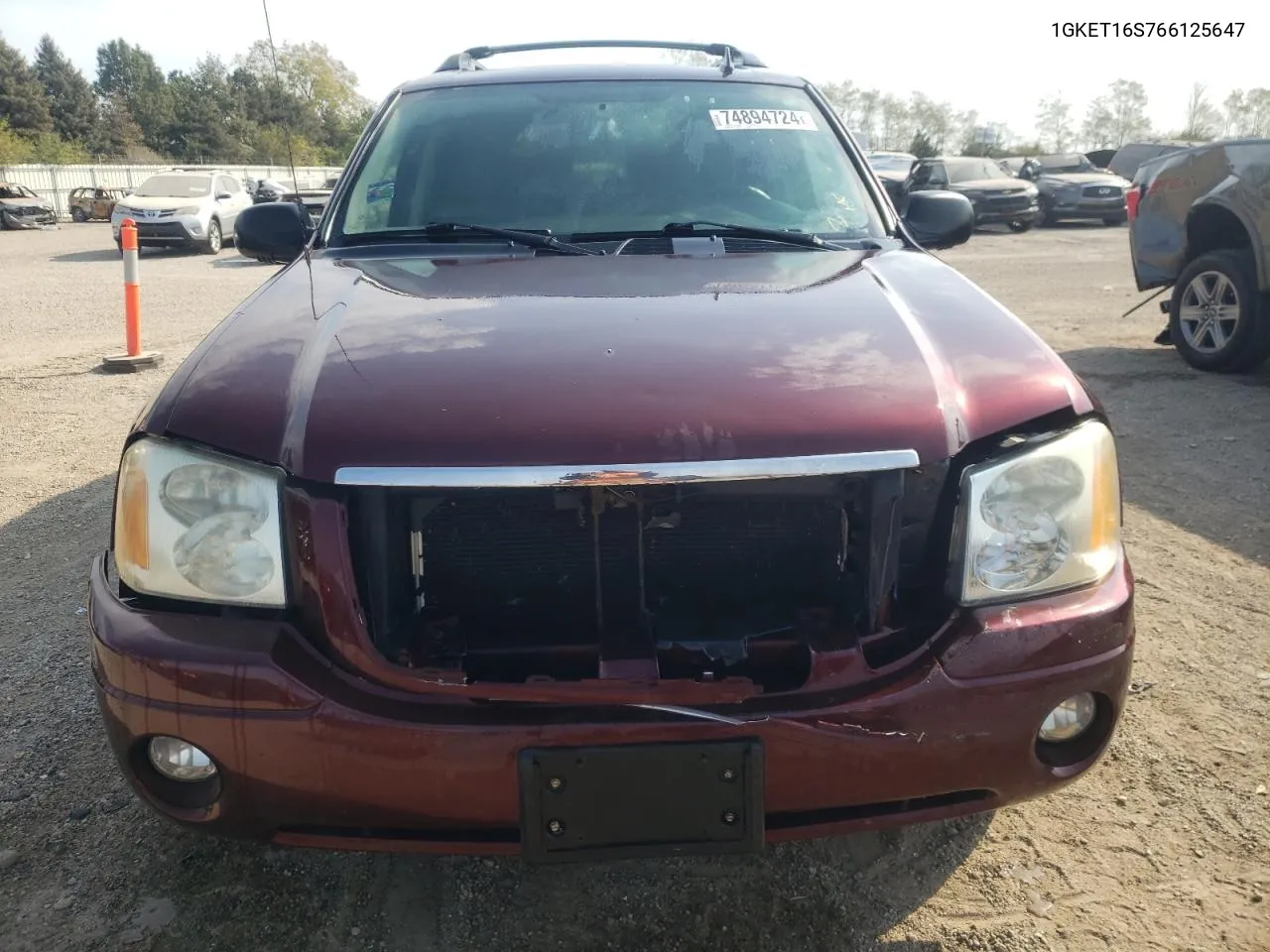 2006 GMC Envoy Xl VIN: 1GKET16S766125647 Lot: 74894724