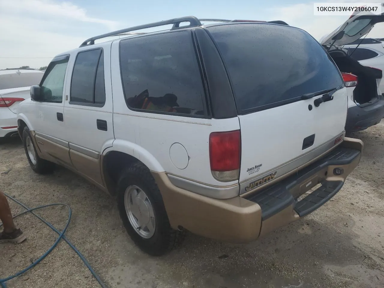 2000 GMC Jimmy VIN: 1GKCS13W4Y2106047 Lot: 75257184