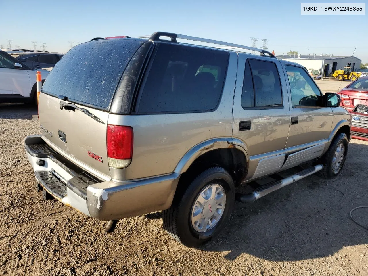 2000 GMC Jimmy / Envoy VIN: 1GKDT13WXY2248355 Lot: 75437384