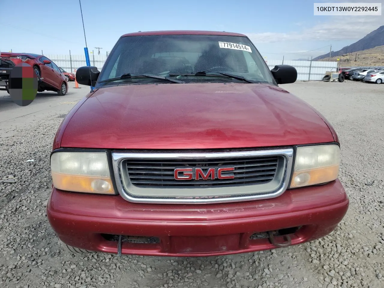 2000 GMC Jimmy / Envoy VIN: 1GKDT13W0Y2292445 Lot: 77914514