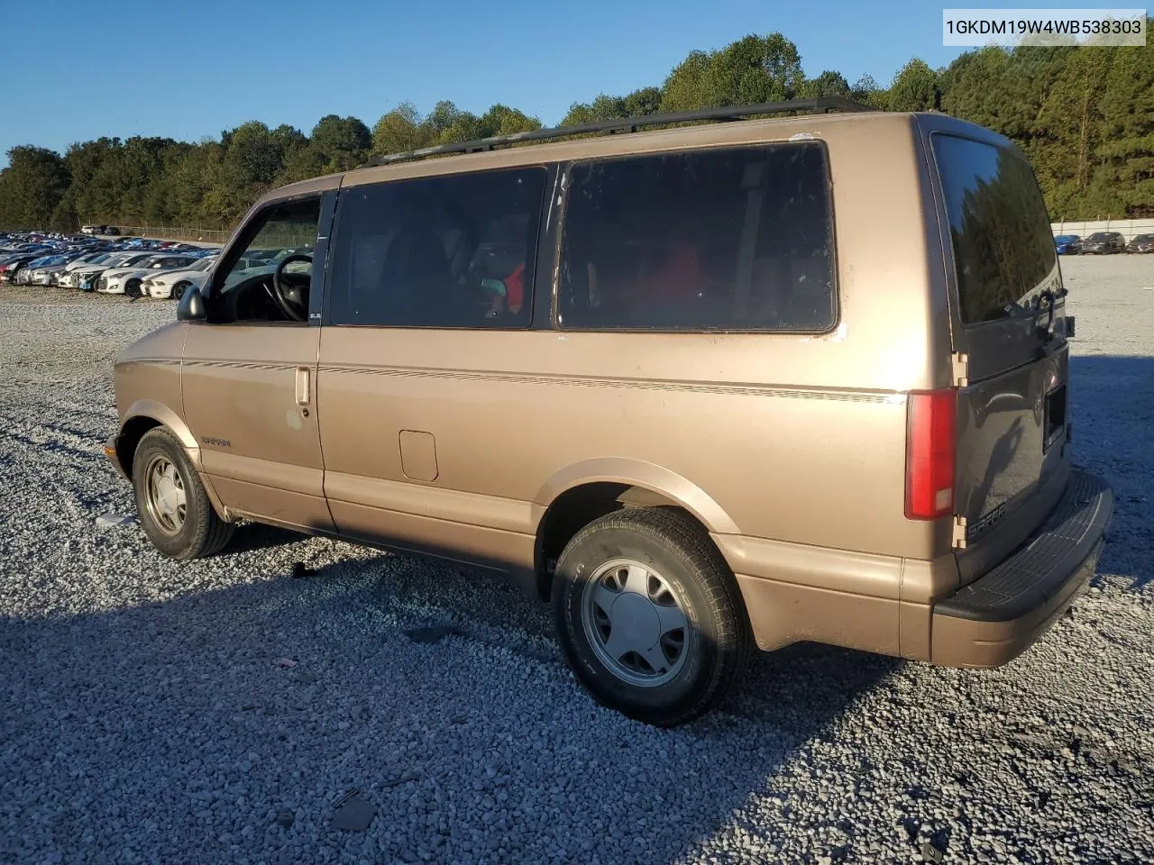 1998 GMC Safari Xt VIN: 1GKDM19W4WB538303 Lot: 76885334