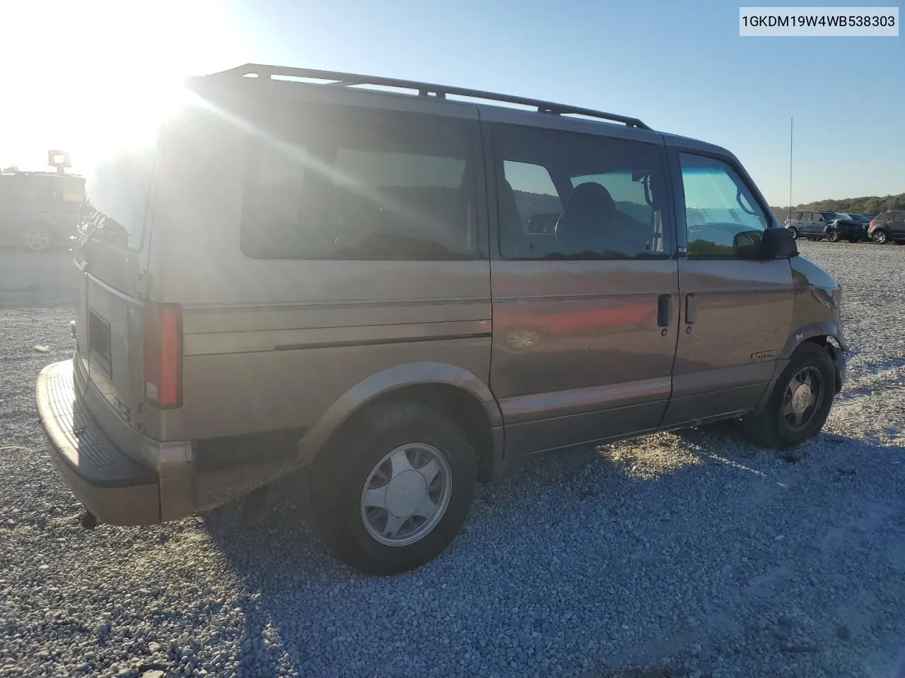 1998 GMC Safari Xt VIN: 1GKDM19W4WB538303 Lot: 76885334