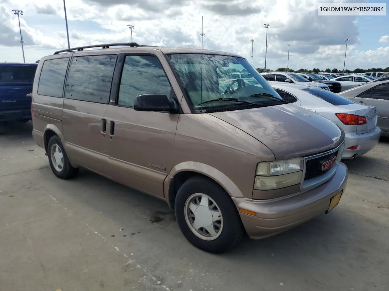 2000 GMC Safari Xt VIN: 1GKDM19W7YB523894 Lot: 74996334