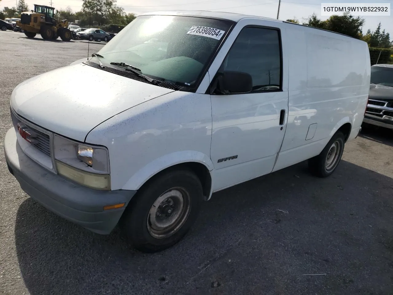 2000 GMC Safari Xt VIN: 1GTDM19W1YB522932 Lot: 78390054