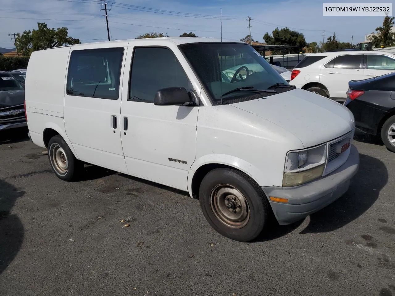 2000 GMC Safari Xt VIN: 1GTDM19W1YB522932 Lot: 78390054