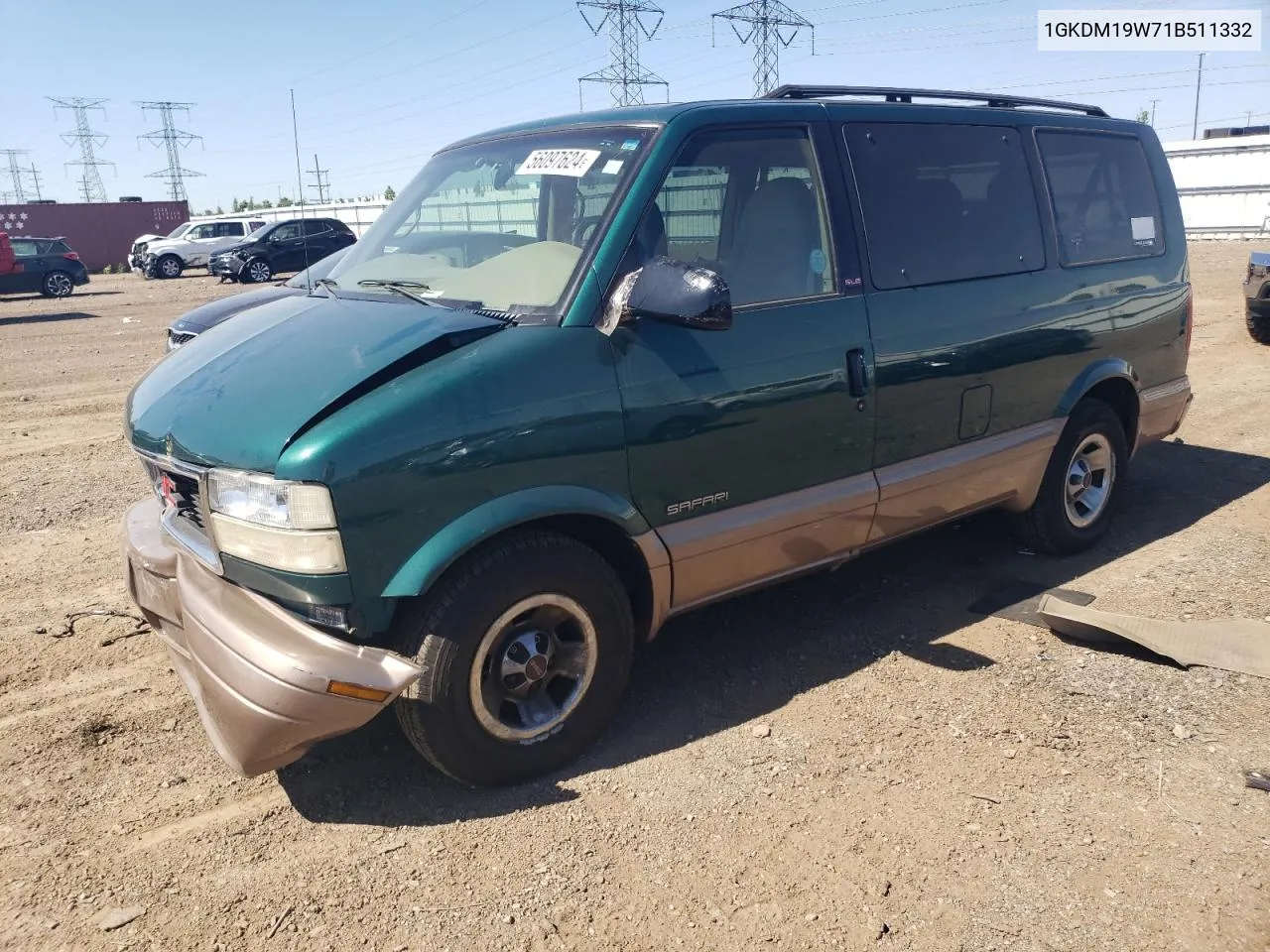 2001 GMC Safari Xt VIN: 1GKDM19W71B511332 Lot: 56097624