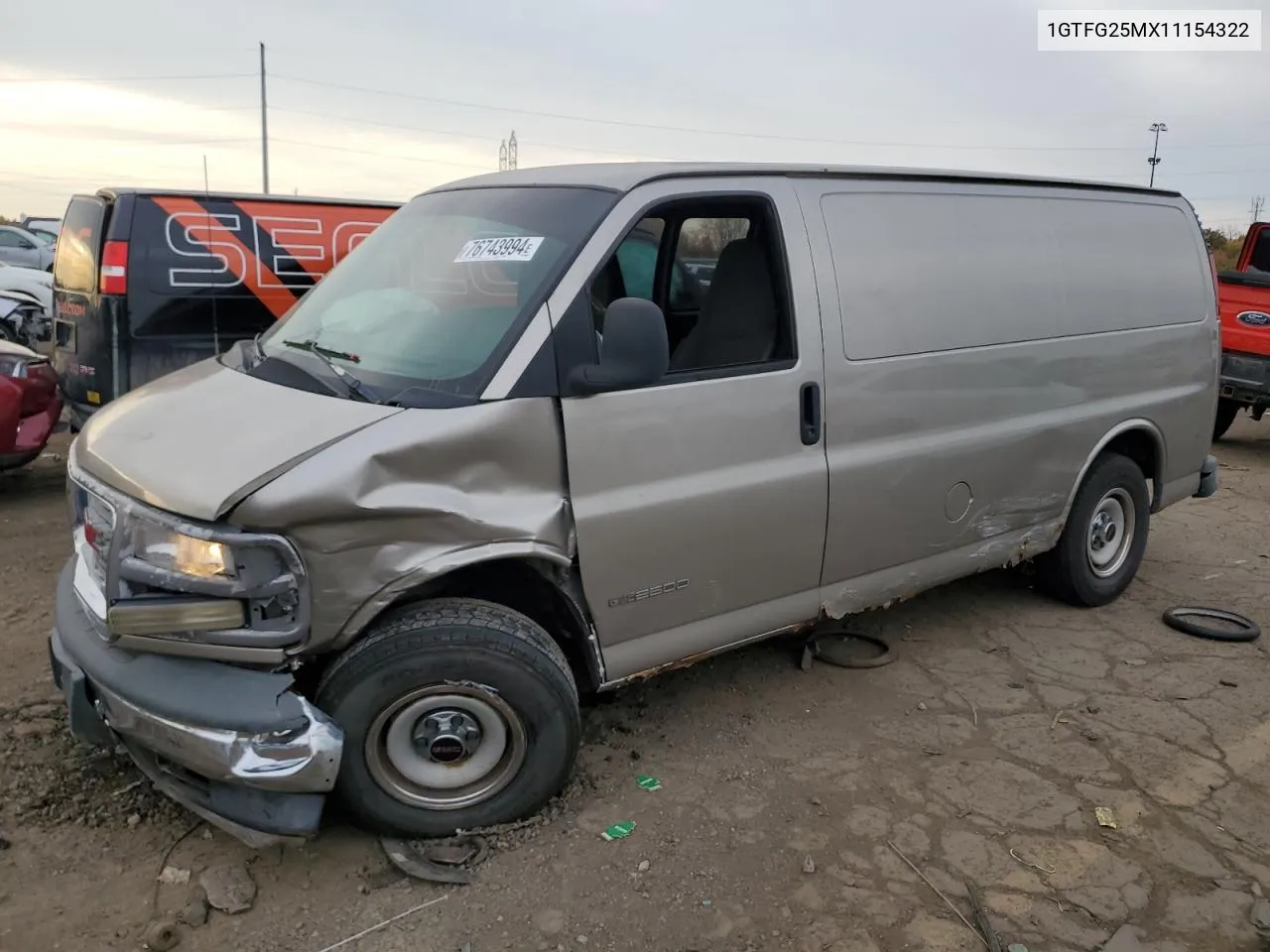 2001 GMC Savana G2500 VIN: 1GTFG25MX11154322 Lot: 76743994