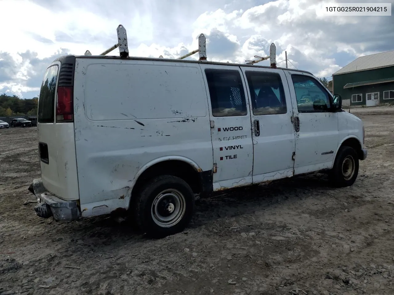 2002 GMC Savana G2500 VIN: 1GTGG25R021904215 Lot: 73066694