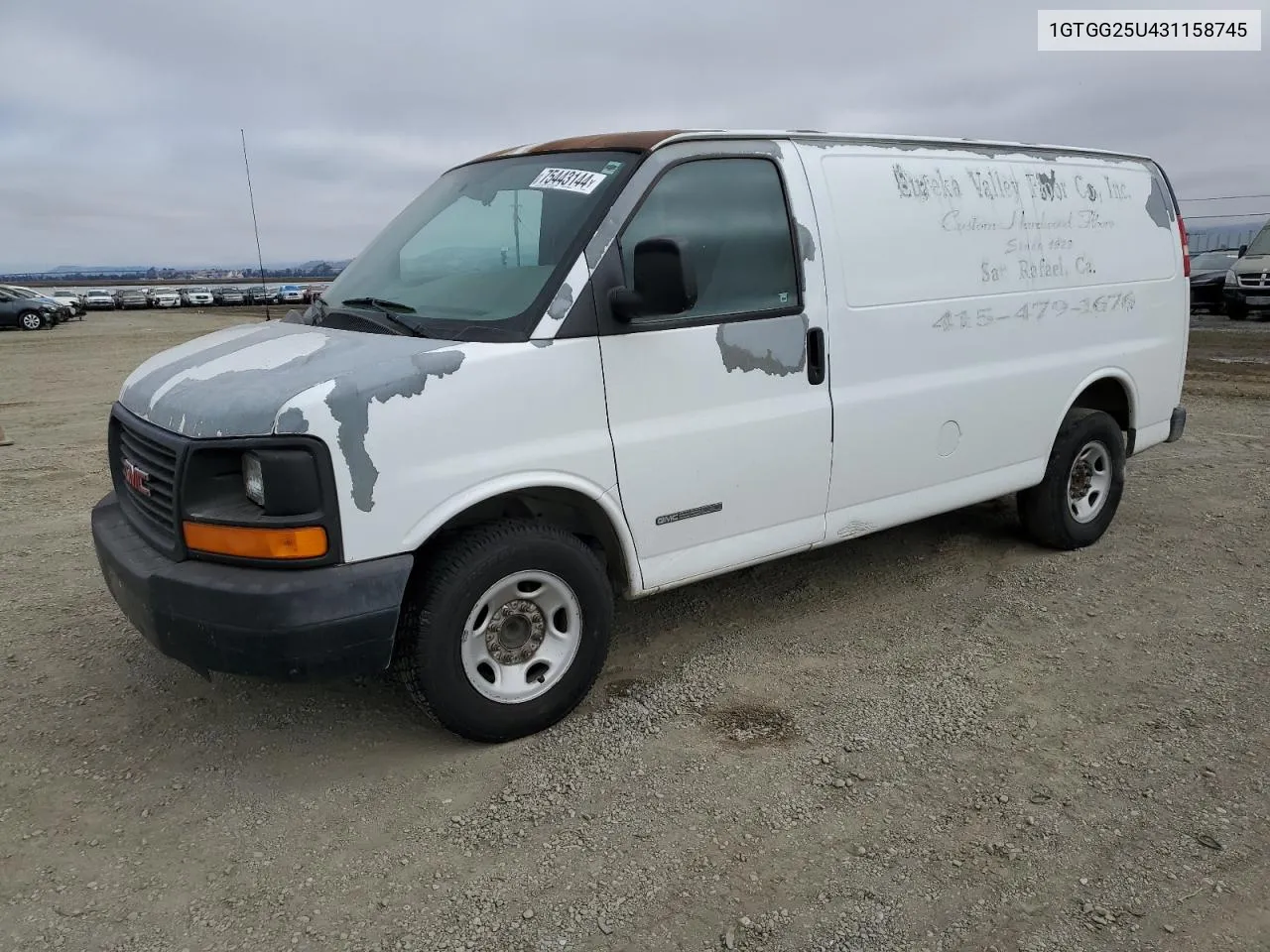 2003 GMC Savana G2500 VIN: 1GTGG25U431158745 Lot: 75443144