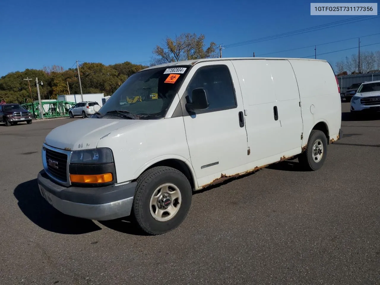 2003 GMC Savana G2500 VIN: 1GTFG25T731177356 Lot: 77582804