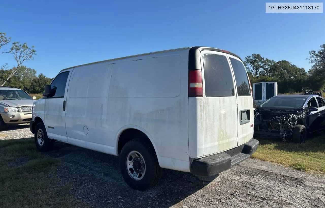 2003 GMC Savana G3500 VIN: 1GTHG35U431113170 Lot: 78915184