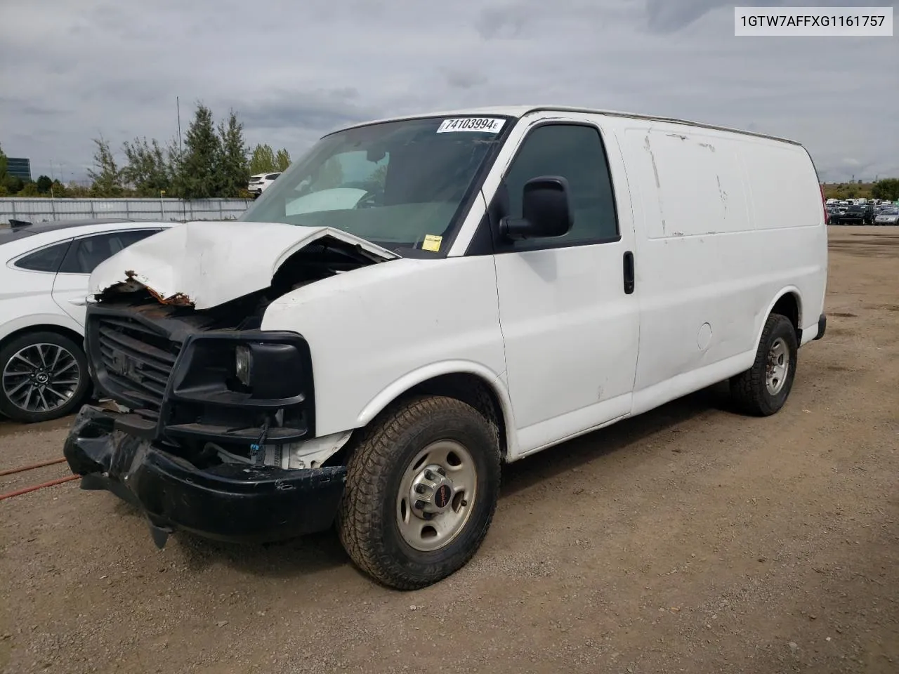 2016 GMC Savana G2500 VIN: 1GTW7AFFXG1161757 Lot: 74103994