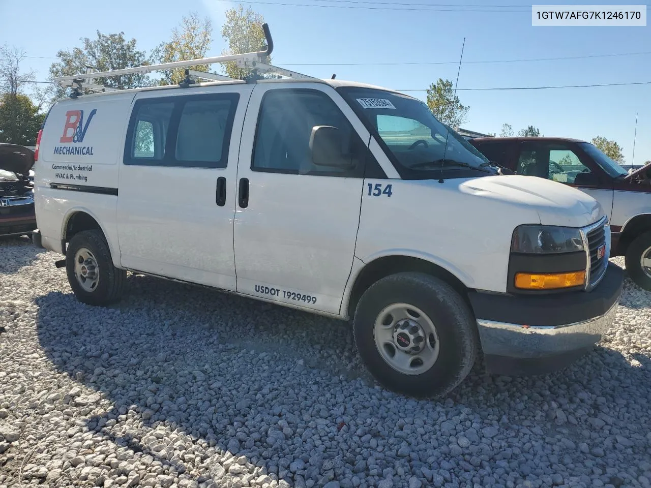 2019 GMC Savana G2500 VIN: 1GTW7AFG7K1246170 Lot: 75153594