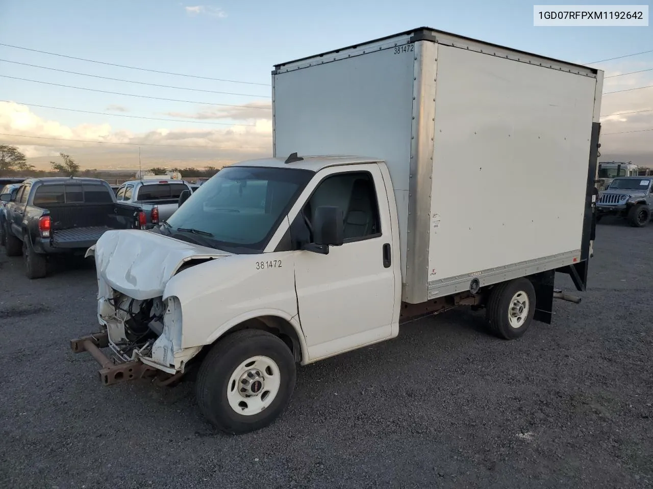 2021 GMC Savana Cutaway G3500 VIN: 1GD07RFPXM1192642 Lot: 73765604