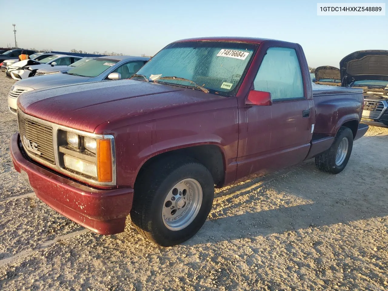 1989 GMC Sierra C1500 VIN: 1GTDC14HXKZ548889 Lot: 74876684