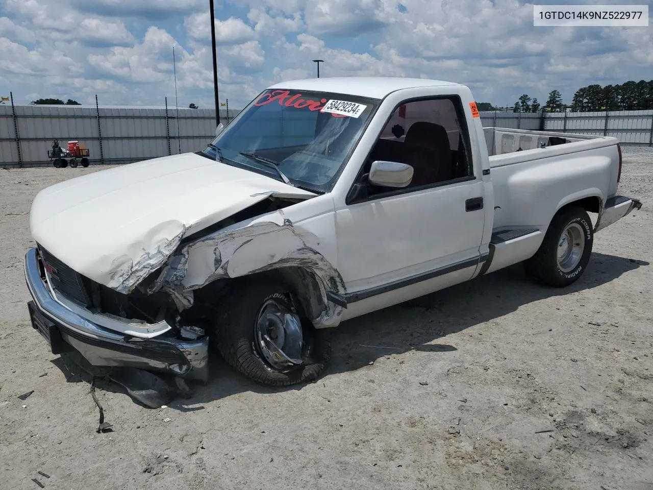 1992 GMC Sierra C1500 VIN: 1GTDC14K9NZ522977 Lot: 58429234