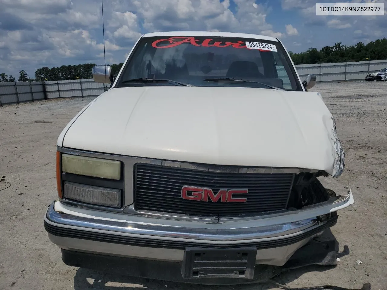 1992 GMC Sierra C1500 VIN: 1GTDC14K9NZ522977 Lot: 58429234