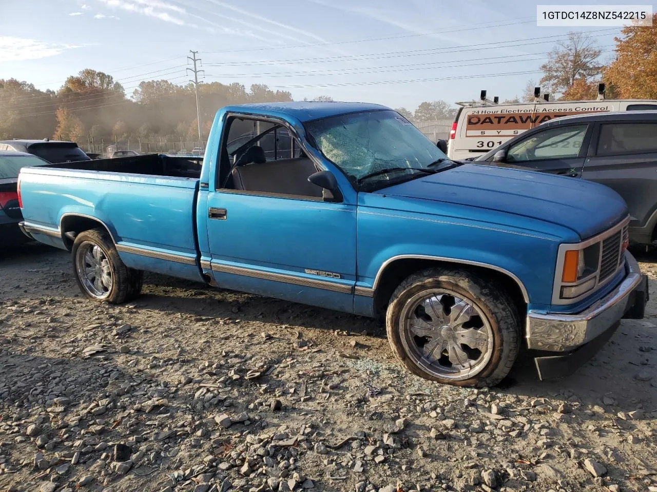 1992 GMC Sierra C1500 VIN: 1GTDC14Z8NZ542215 Lot: 77983924