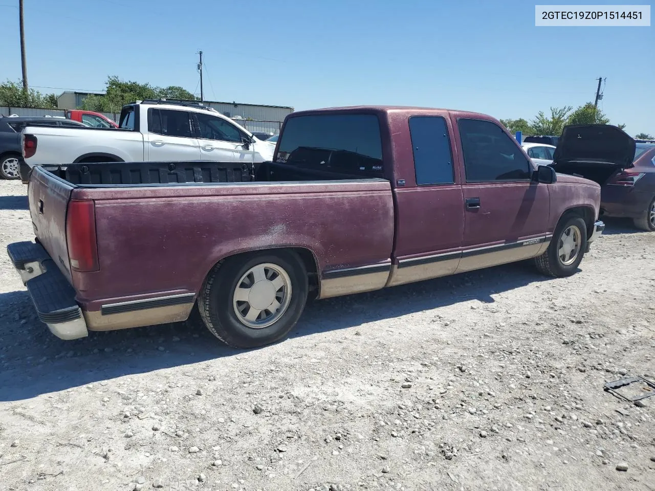 1993 GMC Sierra C1500 VIN: 2GTEC19Z0P1514451 Lot: 71049814