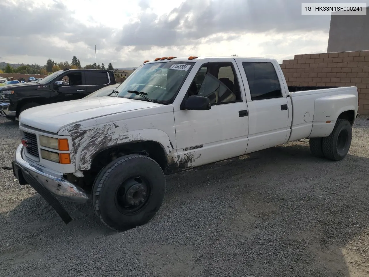 1995 GMC Sierra K3500 VIN: 1GTHK33N1SF000241 Lot: 77582284