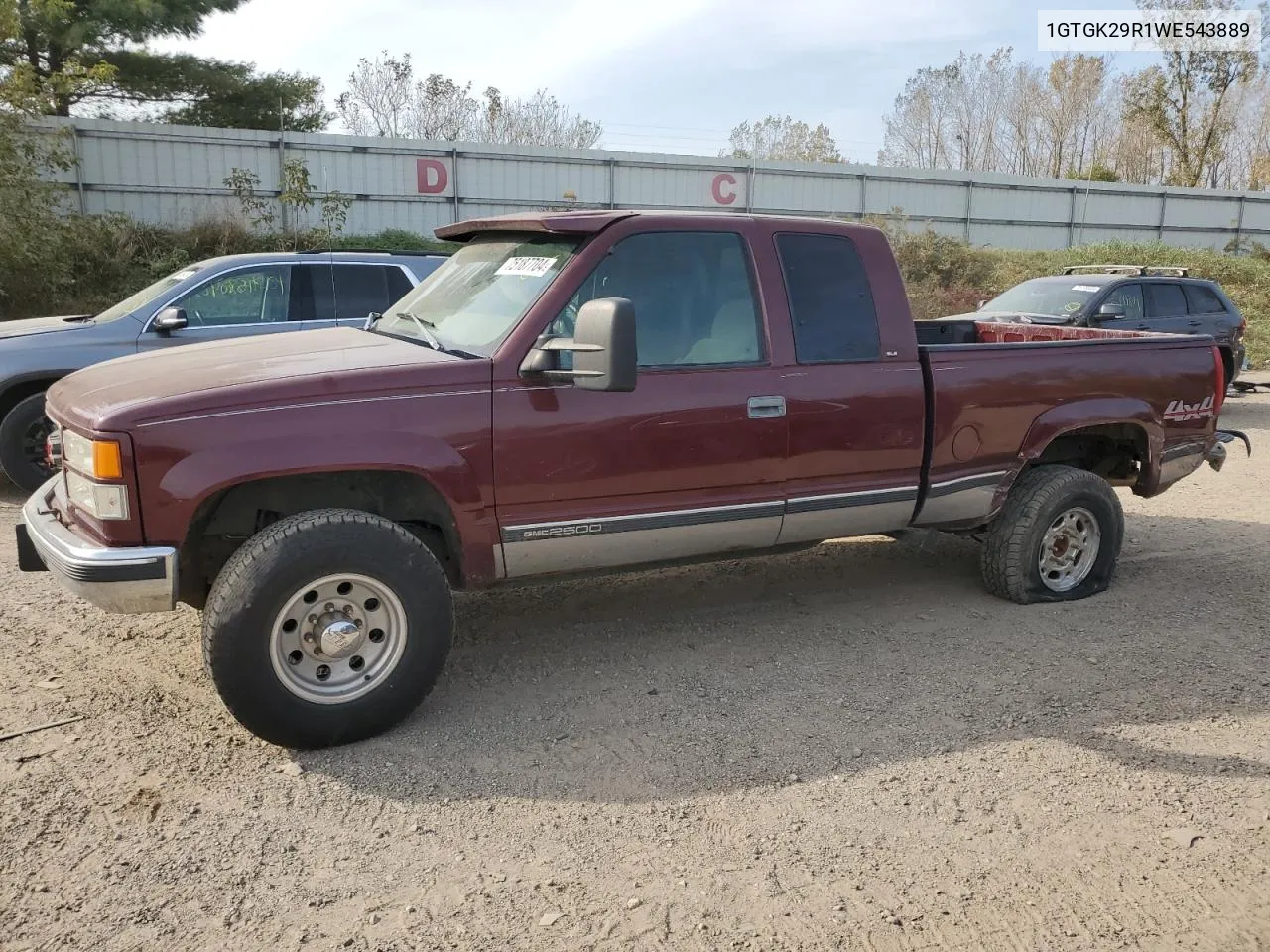 1998 GMC Sierra K2500 VIN: 1GTGK29R1WE543889 Lot: 75187704