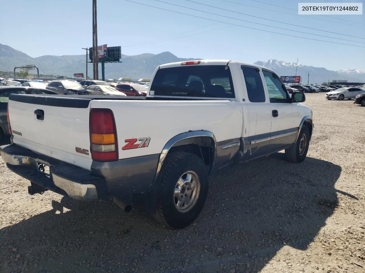 2000 GMC New Sierra K1500 VIN: 2GTEK19T0Y1244802 Lot: 72463314