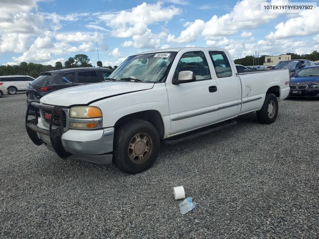 2000 GMC New Sierra K1500 VIN: 1GTEK19T9YE397502 Lot: 73824894