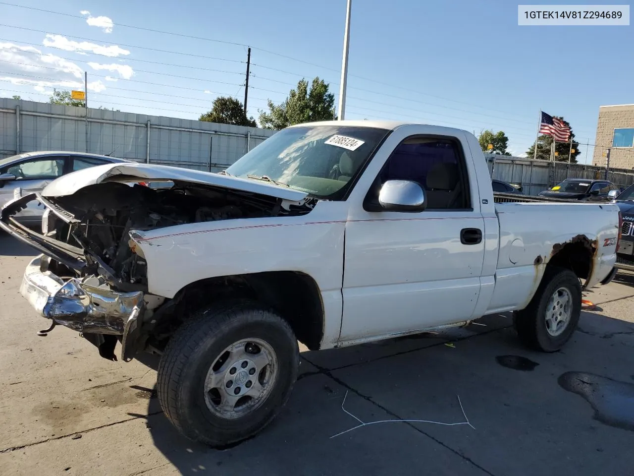 2001 GMC New Sierra K1500 VIN: 1GTEK14V81Z294689 Lot: 61885124