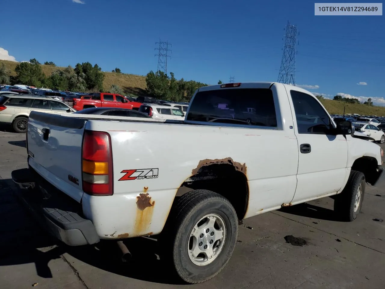 2001 GMC New Sierra K1500 VIN: 1GTEK14V81Z294689 Lot: 61885124