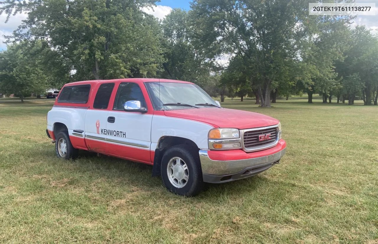 2001 GMC New Sierra K1500 VIN: 2GTEK19T611138277 Lot: 72201984