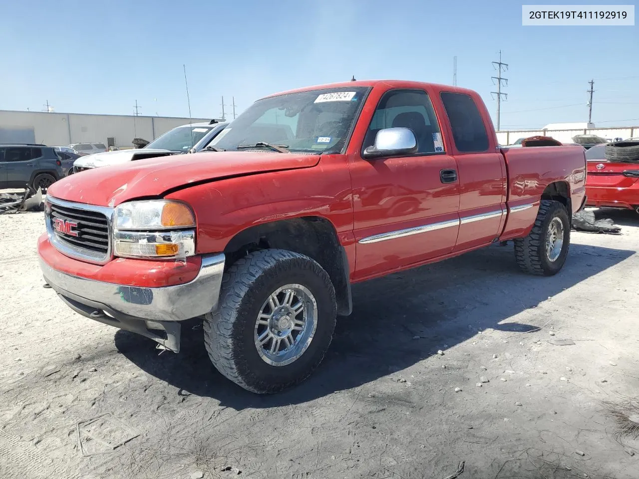 2001 GMC New Sierra K1500 VIN: 2GTEK19T411192919 Lot: 74267824