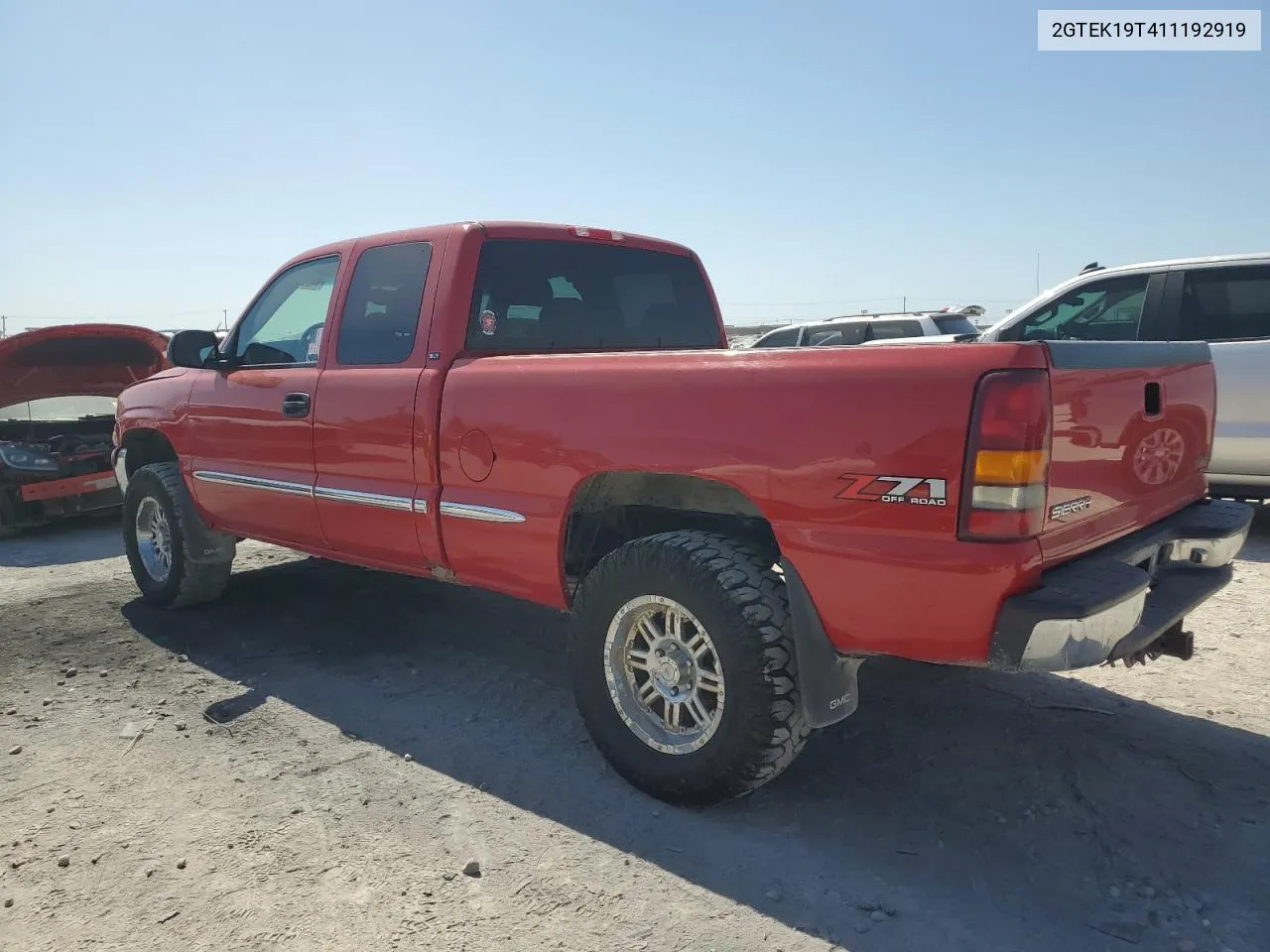 2001 GMC New Sierra K1500 VIN: 2GTEK19T411192919 Lot: 74267824