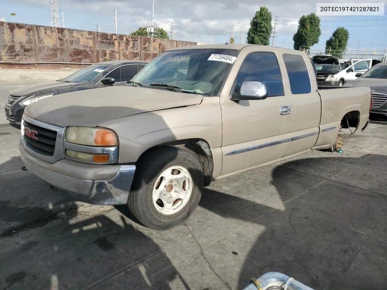 2002 GMC New Sierra C1500 VIN: 2GTEC19T421287821 Lot: 71759404