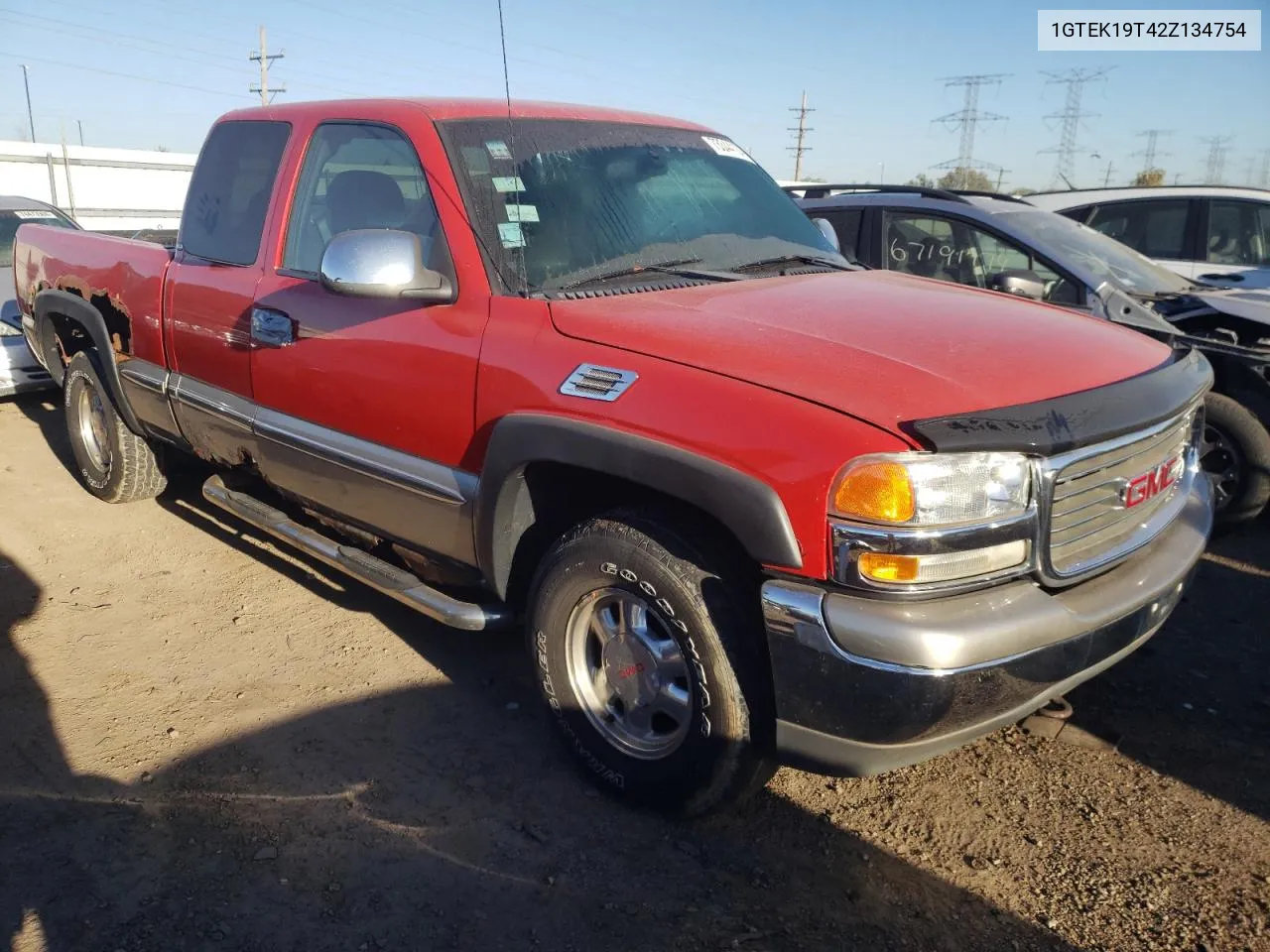 2002 GMC New Sierra K1500 VIN: 1GTEK19T42Z134754 Lot: 73344104