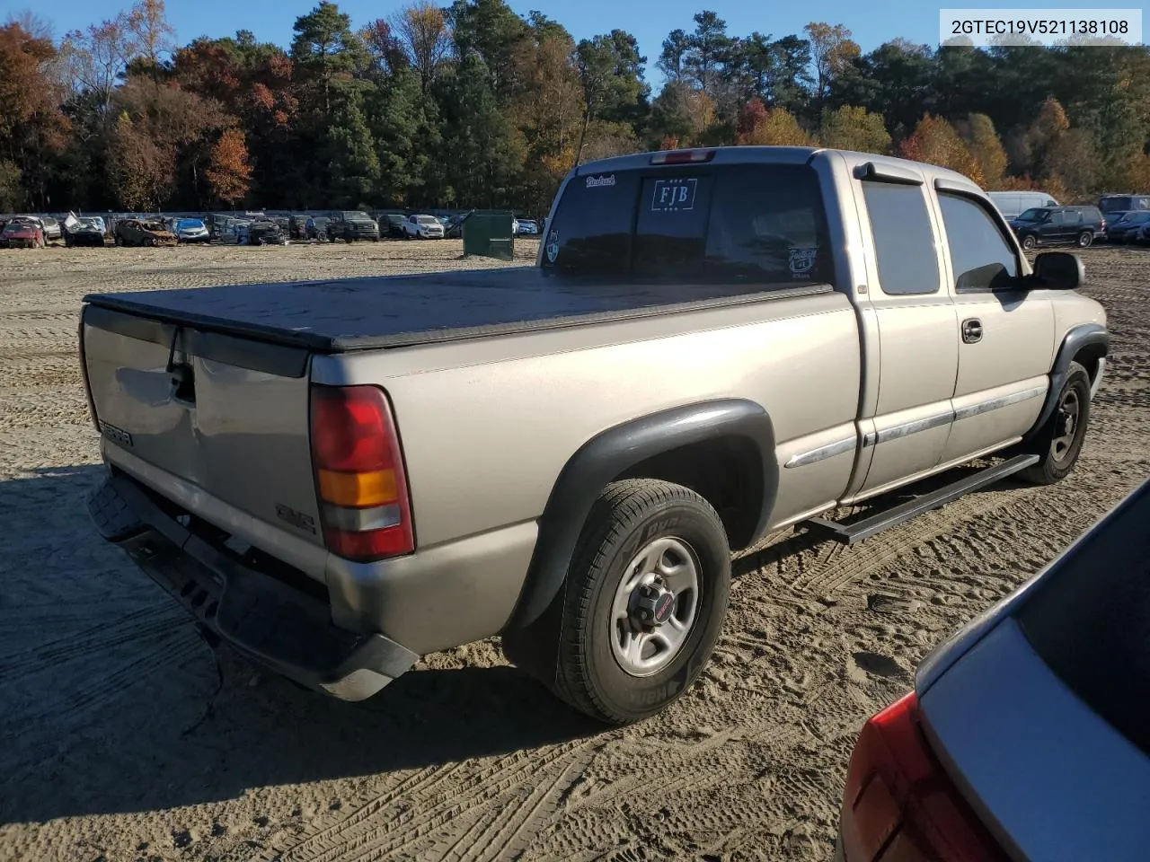 2002 GMC New Sierra C1500 VIN: 2GTEC19V521138108 Lot: 78122154