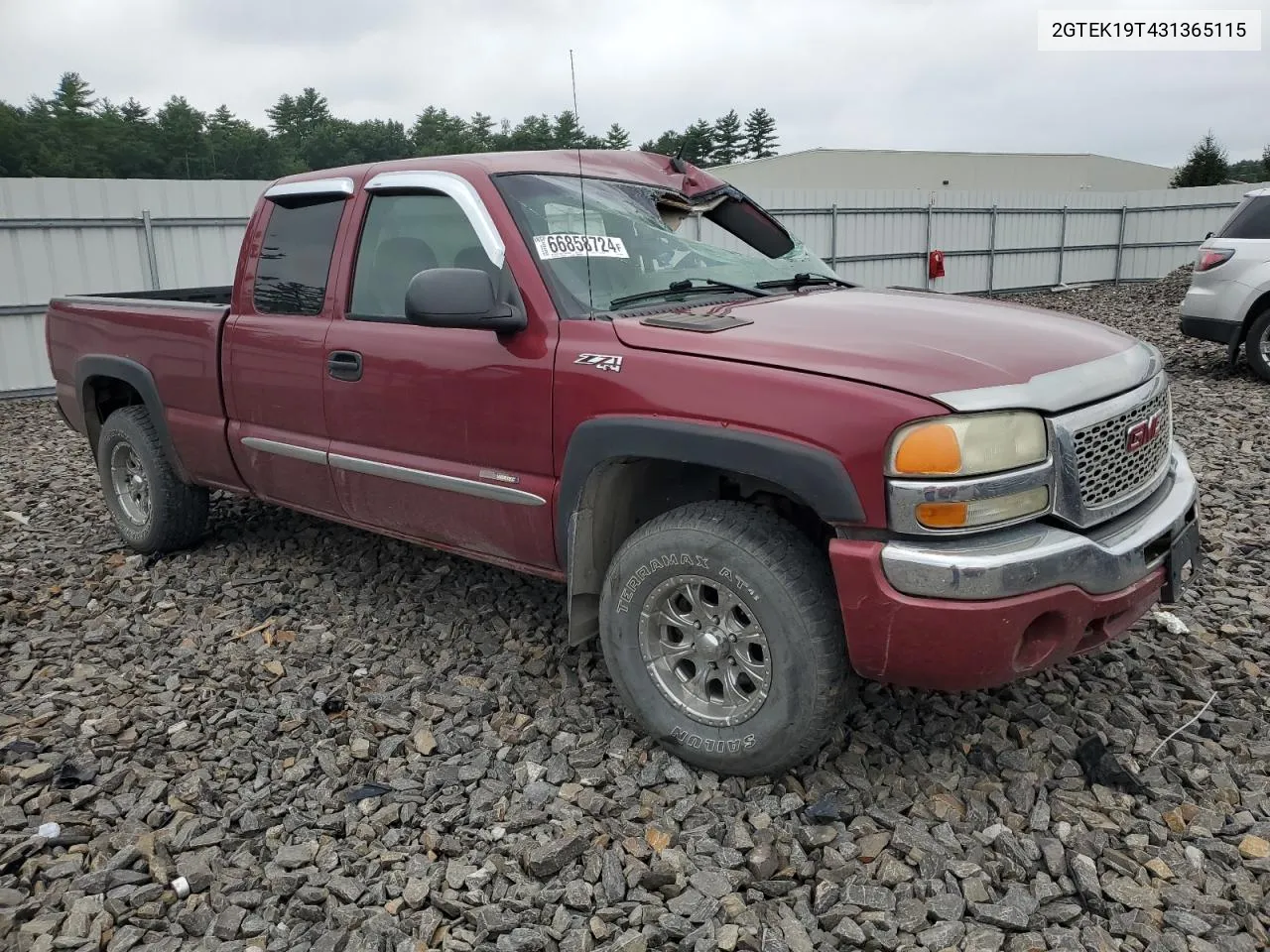 2003 GMC New Sierra K1500 VIN: 2GTEK19T431365115 Lot: 66858724