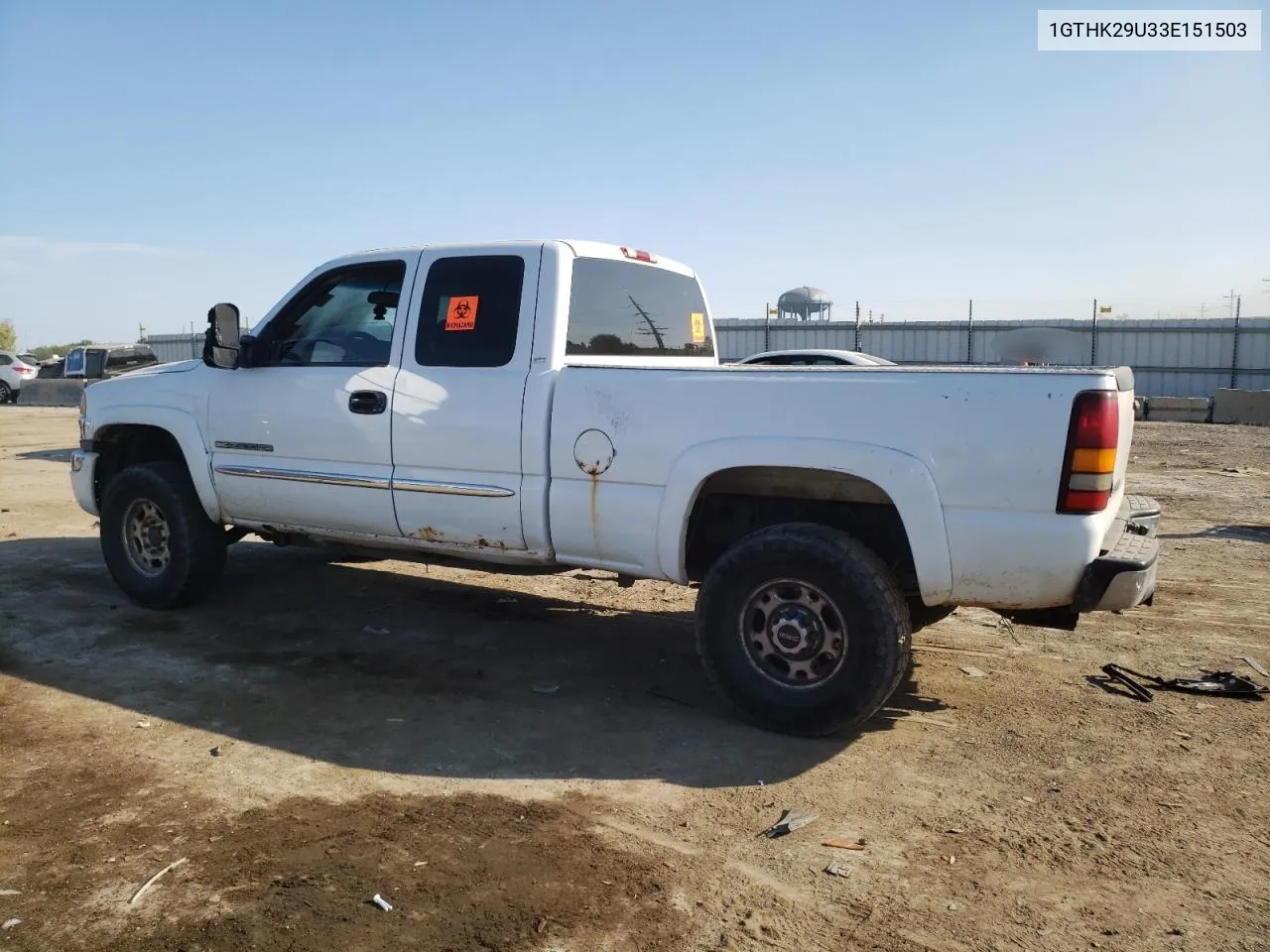 2003 GMC Sierra K2500 Heavy Duty VIN: 1GTHK29U33E151503 Lot: 71215844