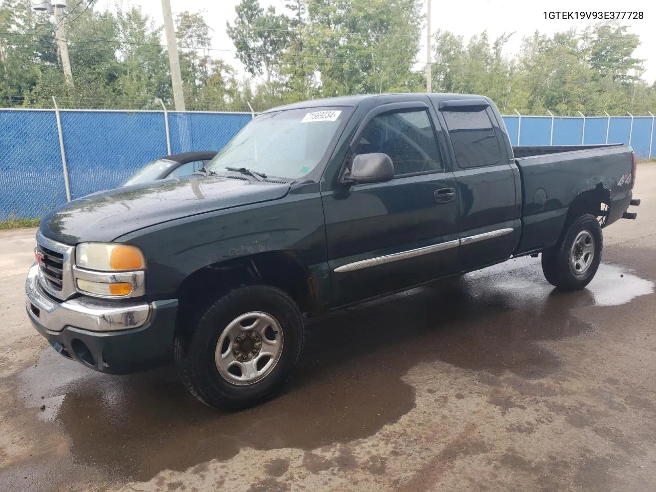 2003 GMC New Sierra K1500 VIN: 1GTEK19V93E377728 Lot: 71569234