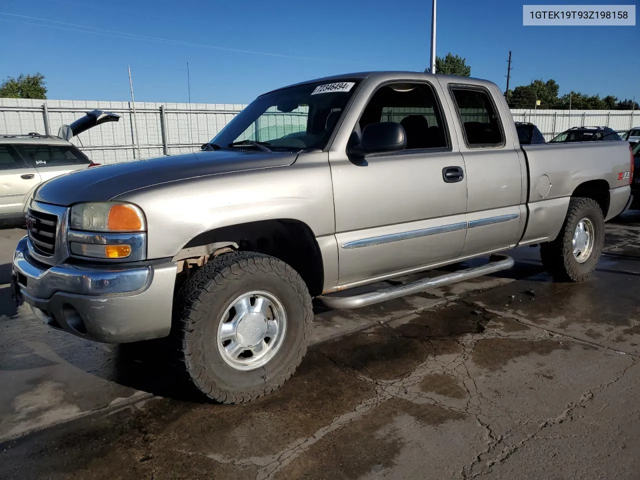 2003 GMC New Sierra K1500 VIN: 1GTEK19T93Z198158 Lot: 72346494