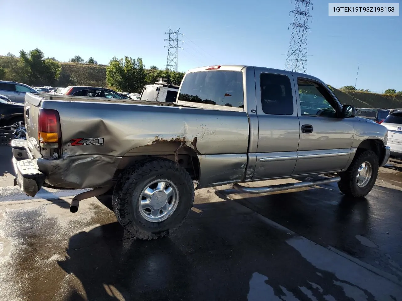 2003 GMC New Sierra K1500 VIN: 1GTEK19T93Z198158 Lot: 72346494