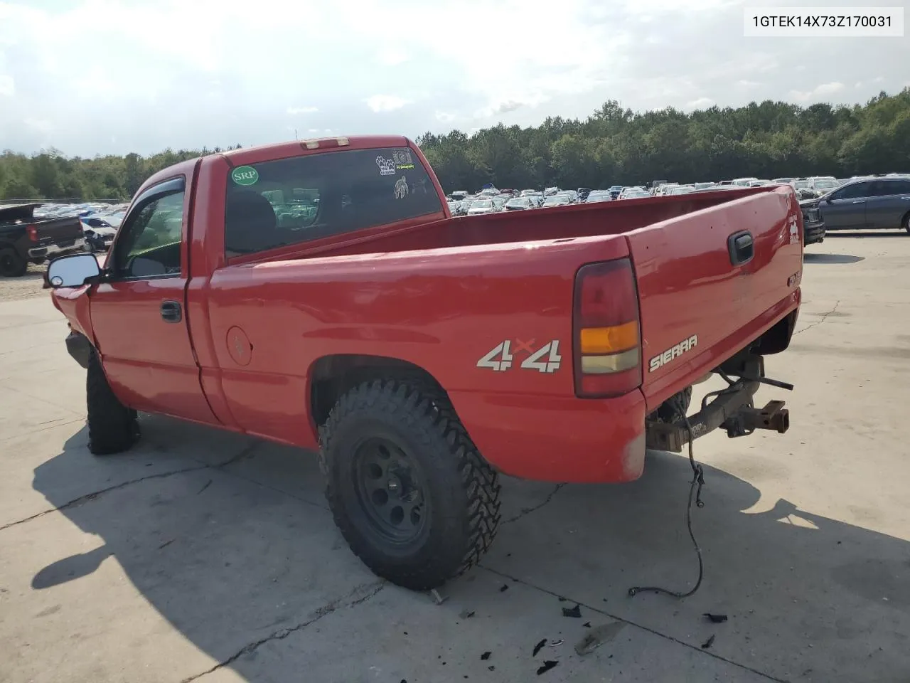 2003 GMC New Sierra K1500 VIN: 1GTEK14X73Z170031 Lot: 72697754