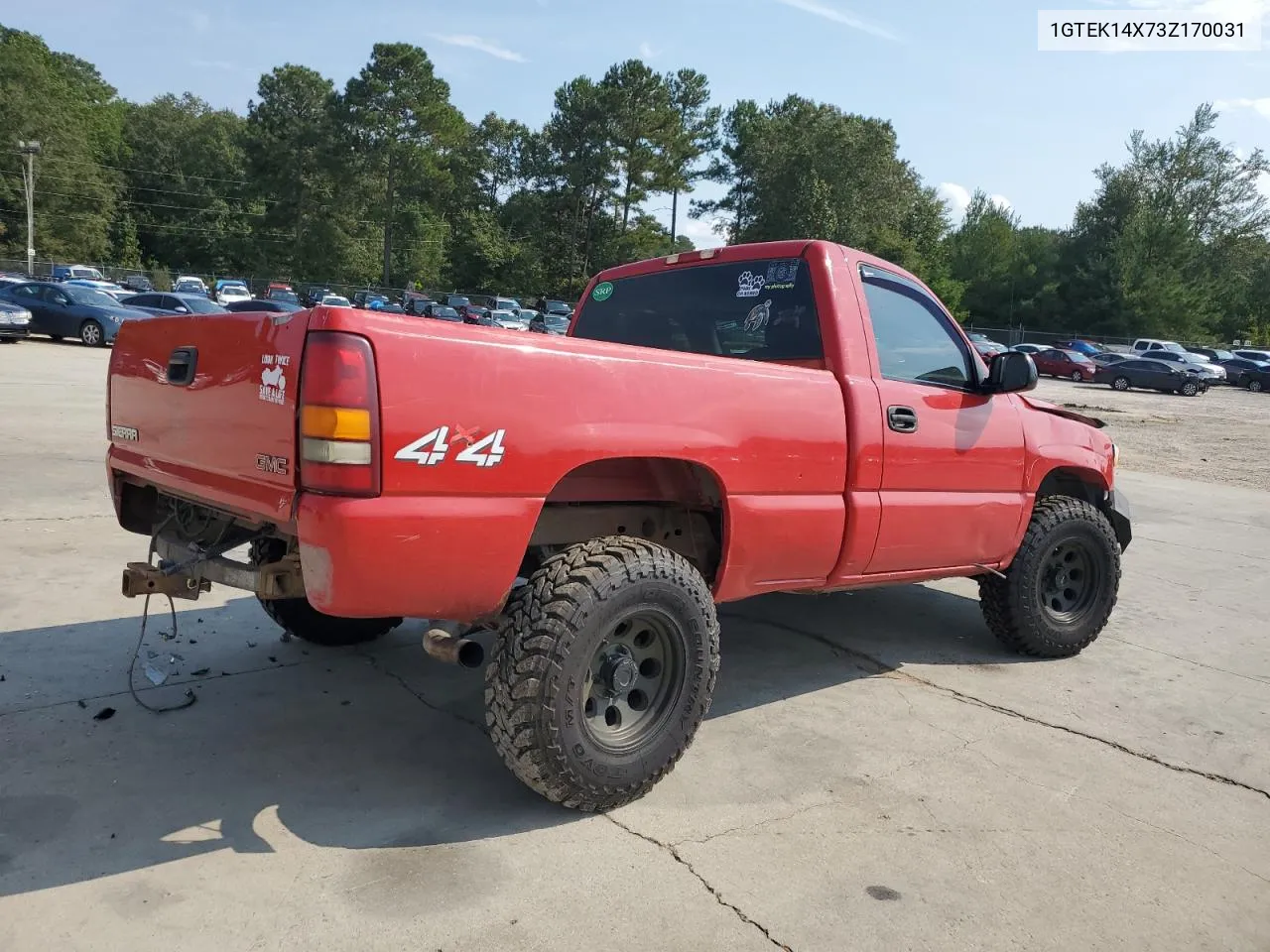 2003 GMC New Sierra K1500 VIN: 1GTEK14X73Z170031 Lot: 72697754