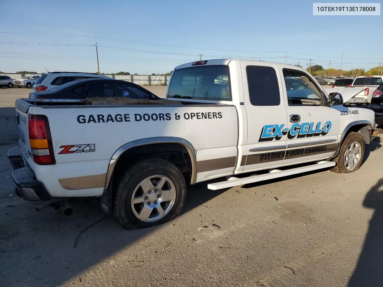 2003 GMC New Sierra K1500 VIN: 1GTEK19T13E178008 Lot: 73520094