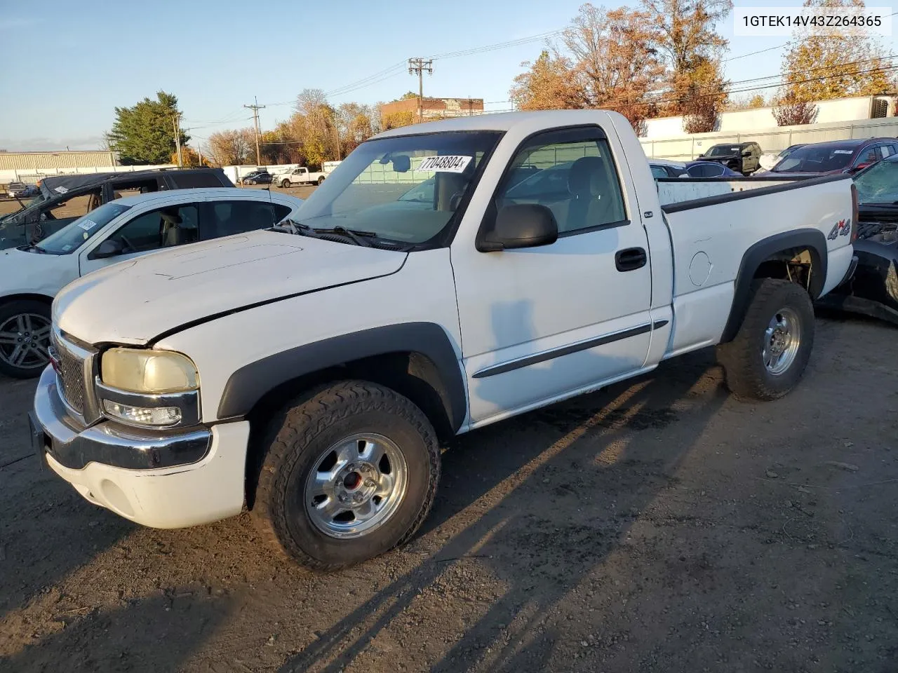 2003 GMC New Sierra K1500 VIN: 1GTEK14V43Z264365 Lot: 77048804