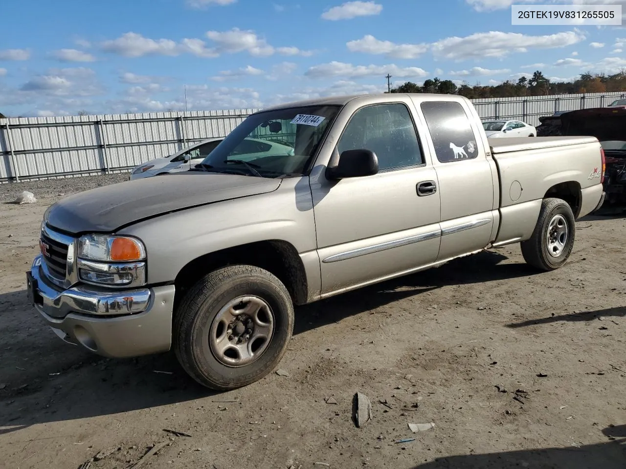 2003 GMC New Sierra K1500 VIN: 2GTEK19V831265505 Lot: 79110744