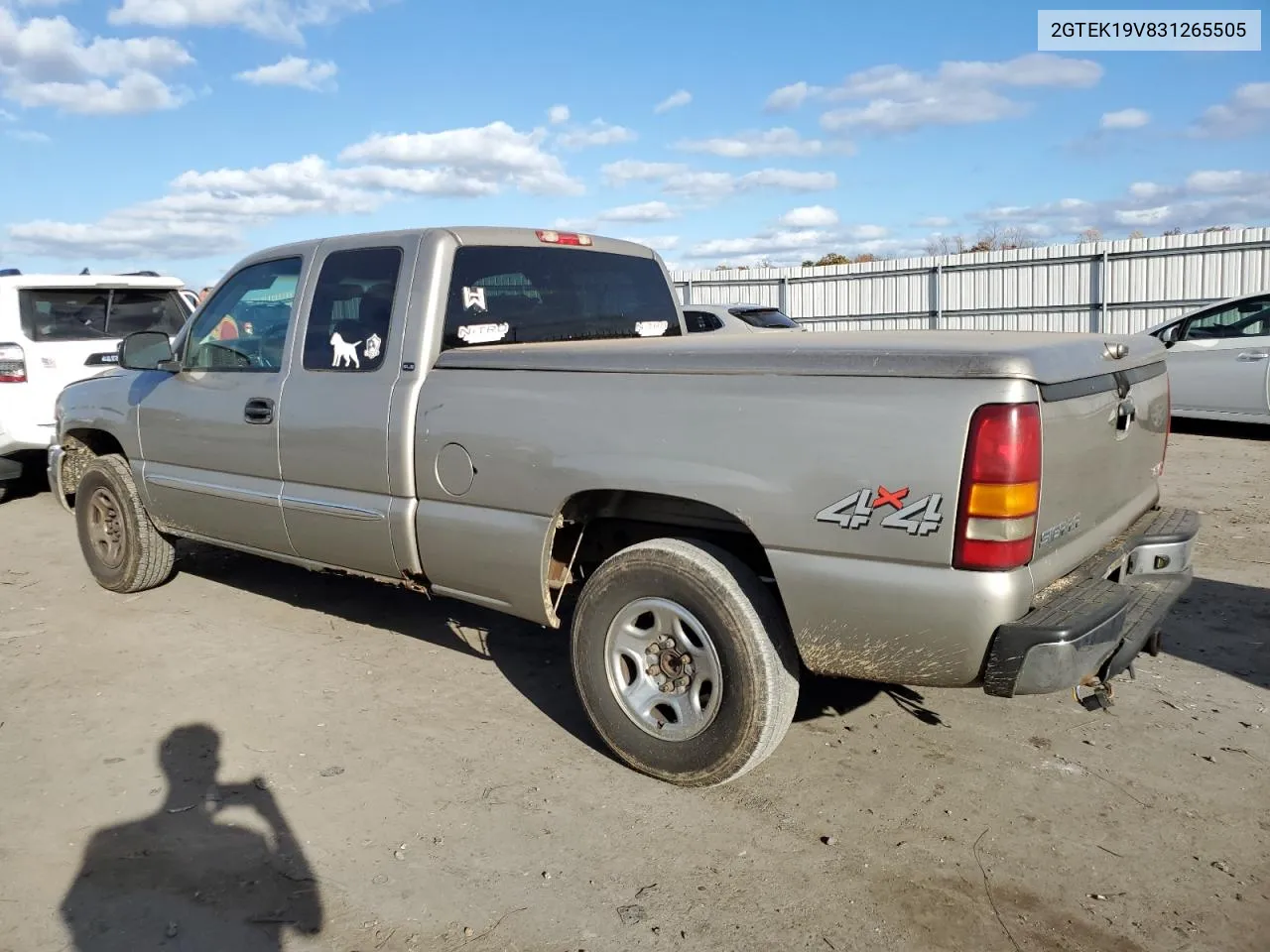 2003 GMC New Sierra K1500 VIN: 2GTEK19V831265505 Lot: 79110744